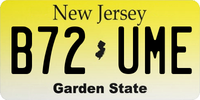 NJ license plate B72UME