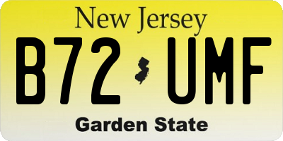 NJ license plate B72UMF