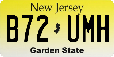 NJ license plate B72UMH