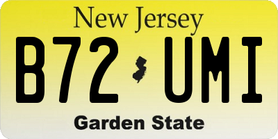 NJ license plate B72UMI