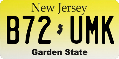 NJ license plate B72UMK