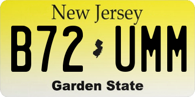 NJ license plate B72UMM