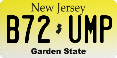 NJ license plate B72UMP