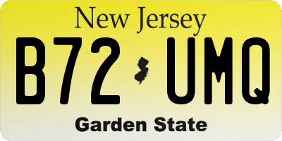 NJ license plate B72UMQ