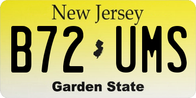 NJ license plate B72UMS