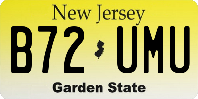 NJ license plate B72UMU