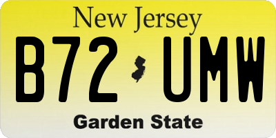 NJ license plate B72UMW