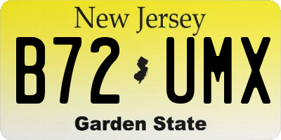 NJ license plate B72UMX