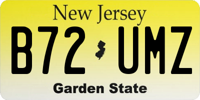 NJ license plate B72UMZ