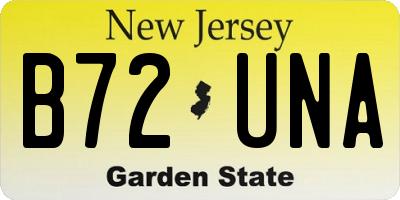 NJ license plate B72UNA