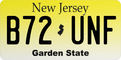 NJ license plate B72UNF