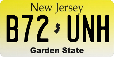 NJ license plate B72UNH