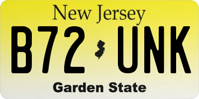 NJ license plate B72UNK