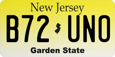 NJ license plate B72UNO