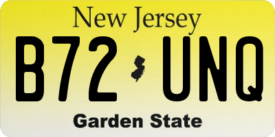 NJ license plate B72UNQ