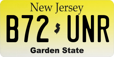 NJ license plate B72UNR