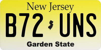 NJ license plate B72UNS
