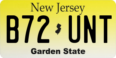 NJ license plate B72UNT
