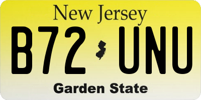 NJ license plate B72UNU