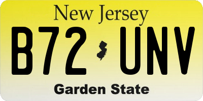 NJ license plate B72UNV