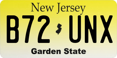 NJ license plate B72UNX