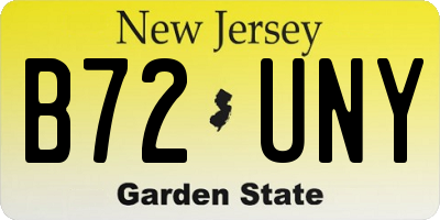 NJ license plate B72UNY