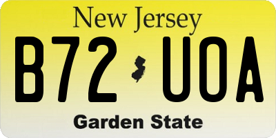 NJ license plate B72UOA