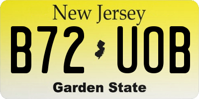 NJ license plate B72UOB