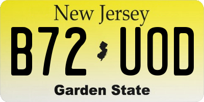 NJ license plate B72UOD