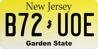 NJ license plate B72UOE