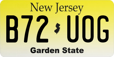 NJ license plate B72UOG