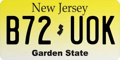 NJ license plate B72UOK