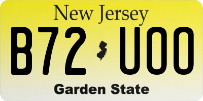 NJ license plate B72UOO