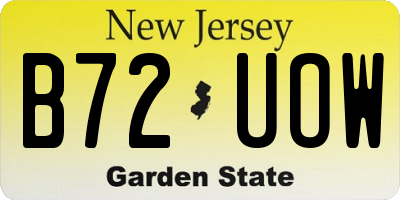 NJ license plate B72UOW