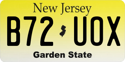 NJ license plate B72UOX