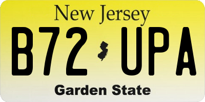 NJ license plate B72UPA