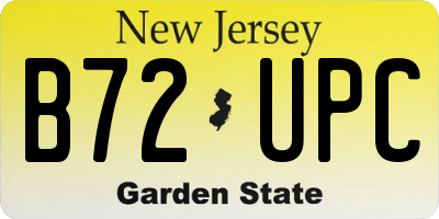 NJ license plate B72UPC