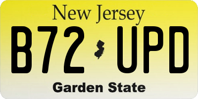 NJ license plate B72UPD