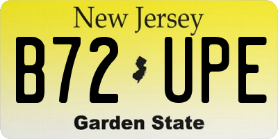 NJ license plate B72UPE