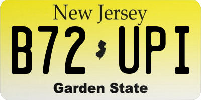 NJ license plate B72UPI