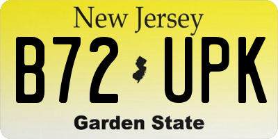 NJ license plate B72UPK
