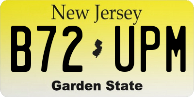NJ license plate B72UPM