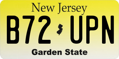 NJ license plate B72UPN