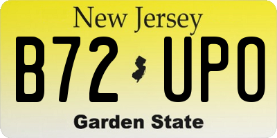 NJ license plate B72UPO