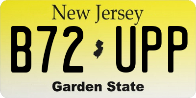 NJ license plate B72UPP