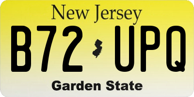NJ license plate B72UPQ