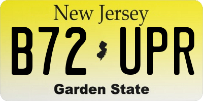 NJ license plate B72UPR