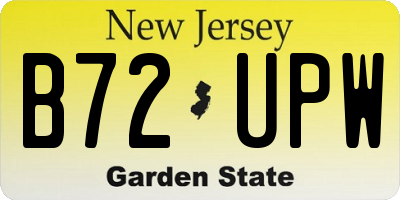 NJ license plate B72UPW