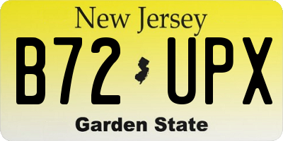 NJ license plate B72UPX