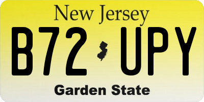 NJ license plate B72UPY
